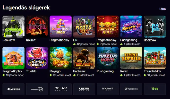 Immerion Casino játékok
